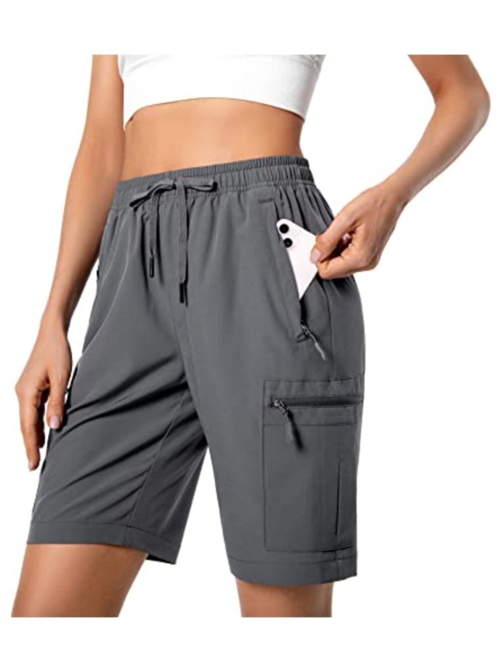 Lightweight Quick Dry Cargo Hiking Shorts Zipper Pockets Water Resistant